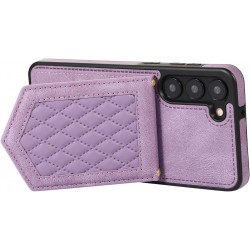 Θήκη Leather with Card Holder & Mirror Samsung Galaxy S24 Ultra S928 Purple Θήκη Leather with Card Holder & Mirror Samsung Galaxy S24 Ultra S928 Purple
