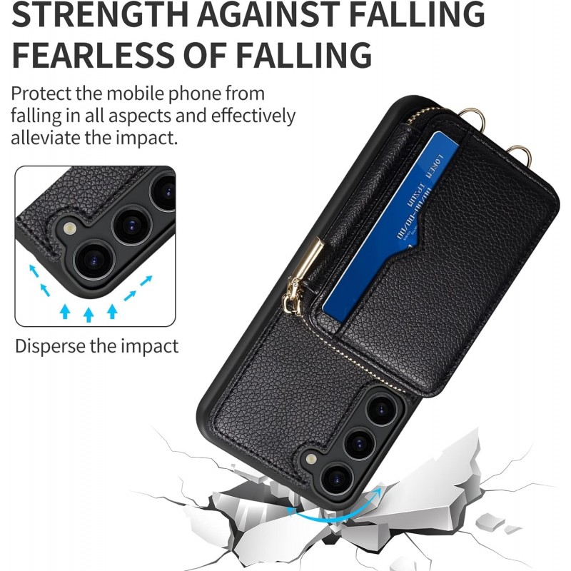 Θήκη Leather Wallet Backcover Samsung Galaxy S24 Ultra S928 Black