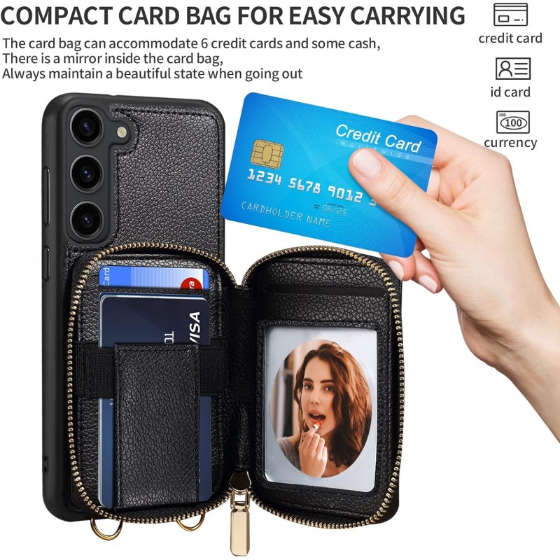 Θήκη Leather Wallet Backcover Samsung Galaxy S24 Ultra S928 Black
