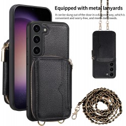 Θήκη Leather Wallet Backcover Samsung Galaxy S24 Ultra S928 Black