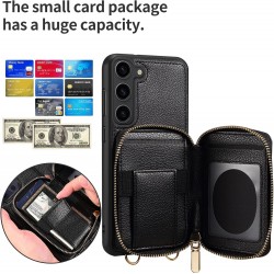 Θήκη Leather Wallet Backcover Samsung Galaxy S24 Ultra S928 Black