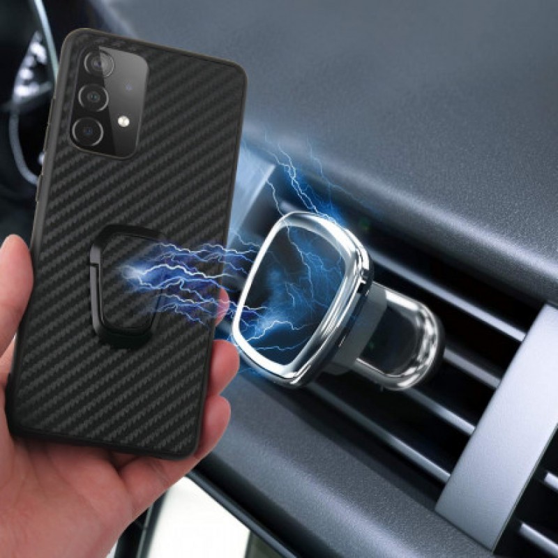 Θήκη Carbon Fiber with Finger Grip Samsung Galaxy S24 Ultra 5G S928 Black
