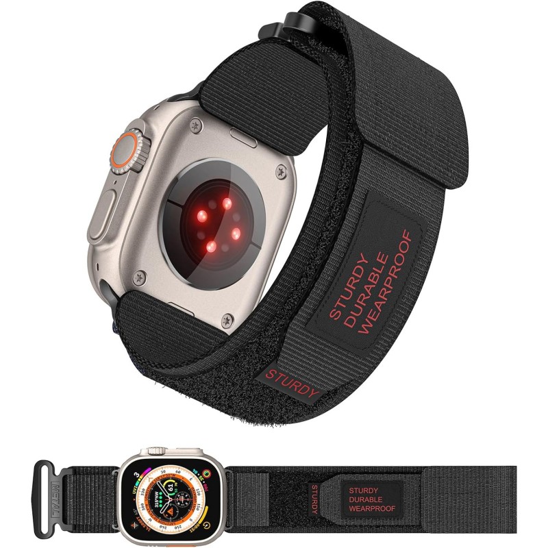 Ανταλλακτικό λουράκι Velcro Scout Sport Band για Apple Watch 1/2/3/4/5/6/SE/7 (38/40/41mm) Black