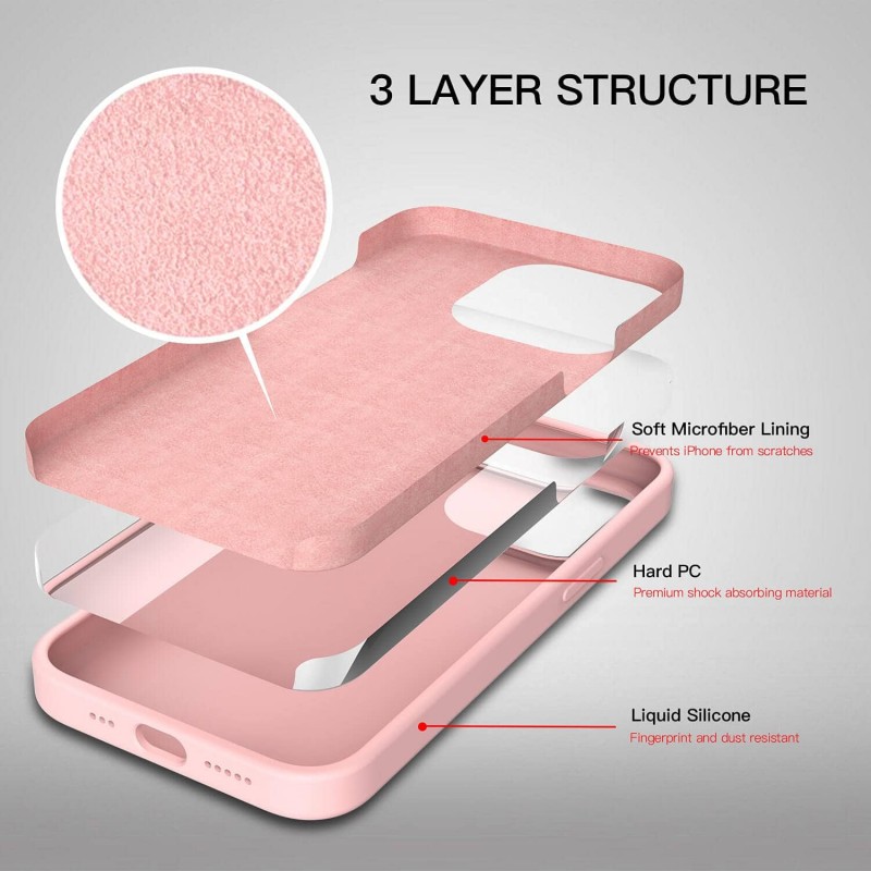 Θήκη Real Smooth Silicone Apple iPhone 13 Pro (6.1") Pink