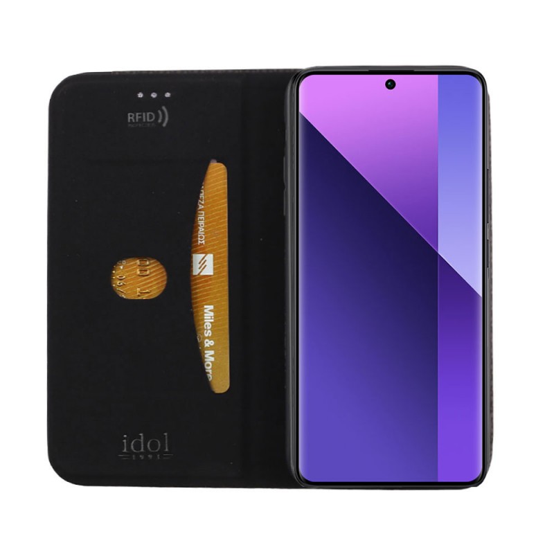 Θήκη  Idol 1991 Elite Anti-Rfid Book Stand Xiaomi Redmi Note 13 Pro+ Plus 5G Black