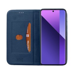 Θήκη  Idol 1991 Elite Anti-Rfid Book Stand Xiaomi Redmi Note 13 Pro+ Plus 5G Blue