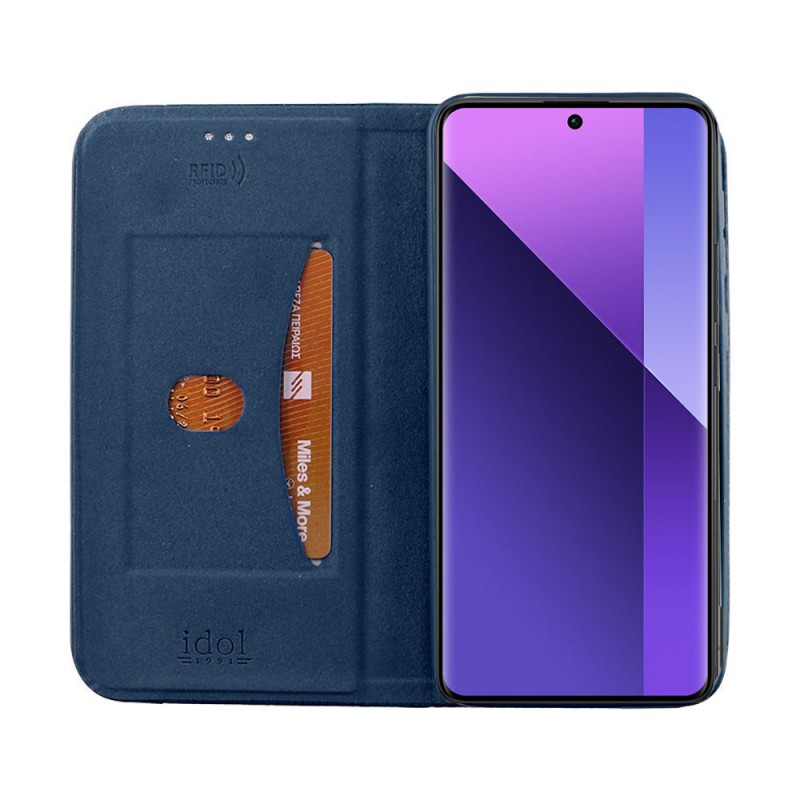 Θήκη  Idol 1991 Elite Anti-Rfid Book Stand Xiaomi Redmi Note 13 Pro+ Plus 5G Blue