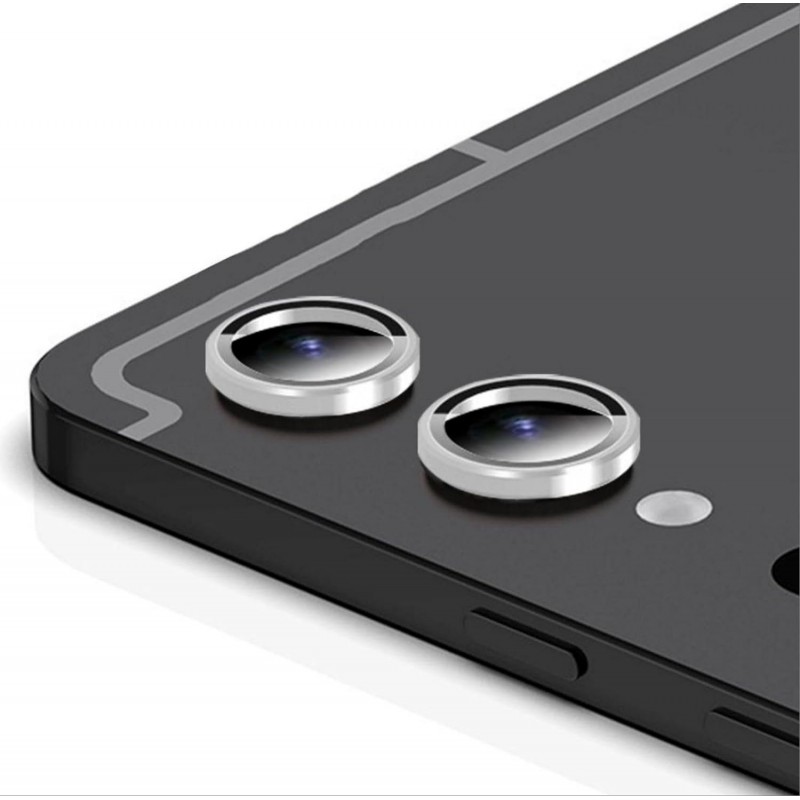 Γυαλί Προστασίας Eagle Eye Camera Lens with Metal Ring  and Positioning Plate Samsung Galaxy Tab S10 FE Plus Tempered Glass 9H AntiCrash / AntiShock  Silver
