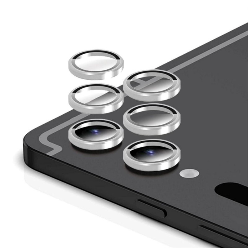 Γυαλί Προστασίας Eagle Eye Camera Lens with Metal Ring  and Positioning Plate Samsung Galaxy Tab S10 FE Plus Tempered Glass 9H AntiCrash / AntiShock  Silver