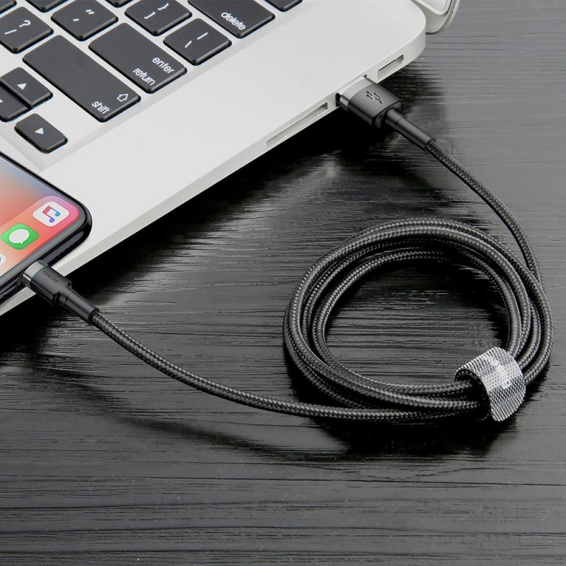Καλώδιο Φόρτισης Baseus Cafule CALKLF-BG1 USB to Lightning Cable 2.4A 1m Black