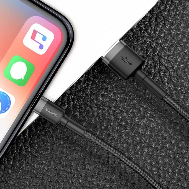 Καλώδιο Φόρτισης Baseus Cafule CALKLF-BG1 USB to Lightning Cable 2.4A 1m Black