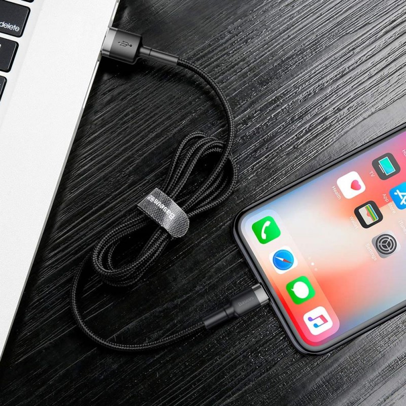 Καλώδιο Φόρτισης Baseus Cafule CALKLF-BG1 USB to Lightning Cable 2.4A 1m Black