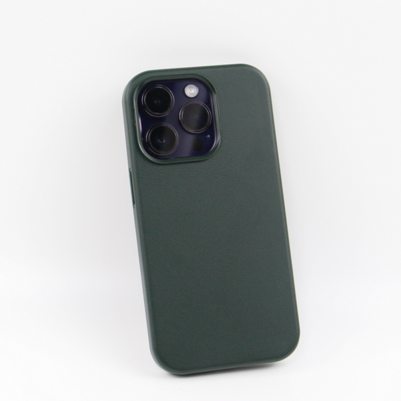 Θήκη Mag Leather Apple iPhone 15 (6.1") Dark Green