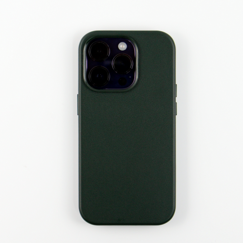 Θήκη Mag Leather Apple iPhone 15 (6.1") Dark Green
