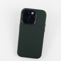 Θήκη Mag Leather Apple iPhone 15 (6.1") Dark Green
