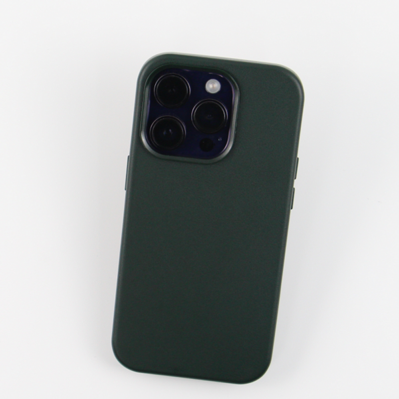 Θήκη Mag Leather Apple iPhone 15 (6.1") Dark Green