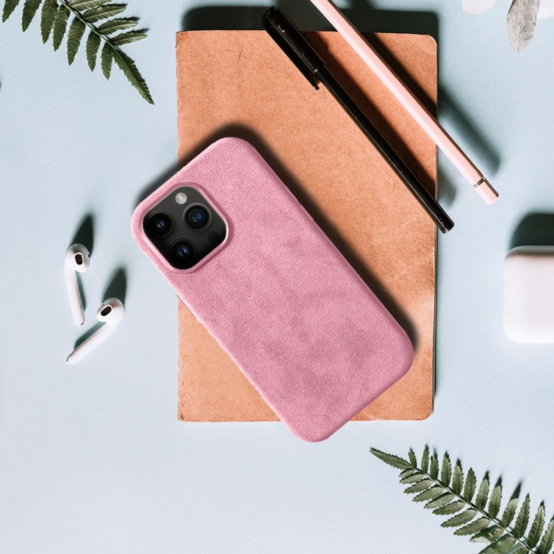 Θήκη Alcantara Magsafe Cloth Suede Cover Apple iPhone 16 Pro Max (6.9") Light Pink
