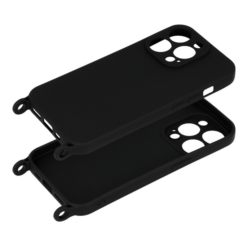 Θήκη Strap Silicone Apple iPhone 13 (6.1") Black