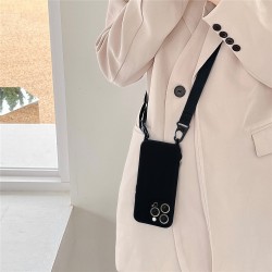 Θήκη Strap Silicone Apple iPhone 13 (6.1") Black