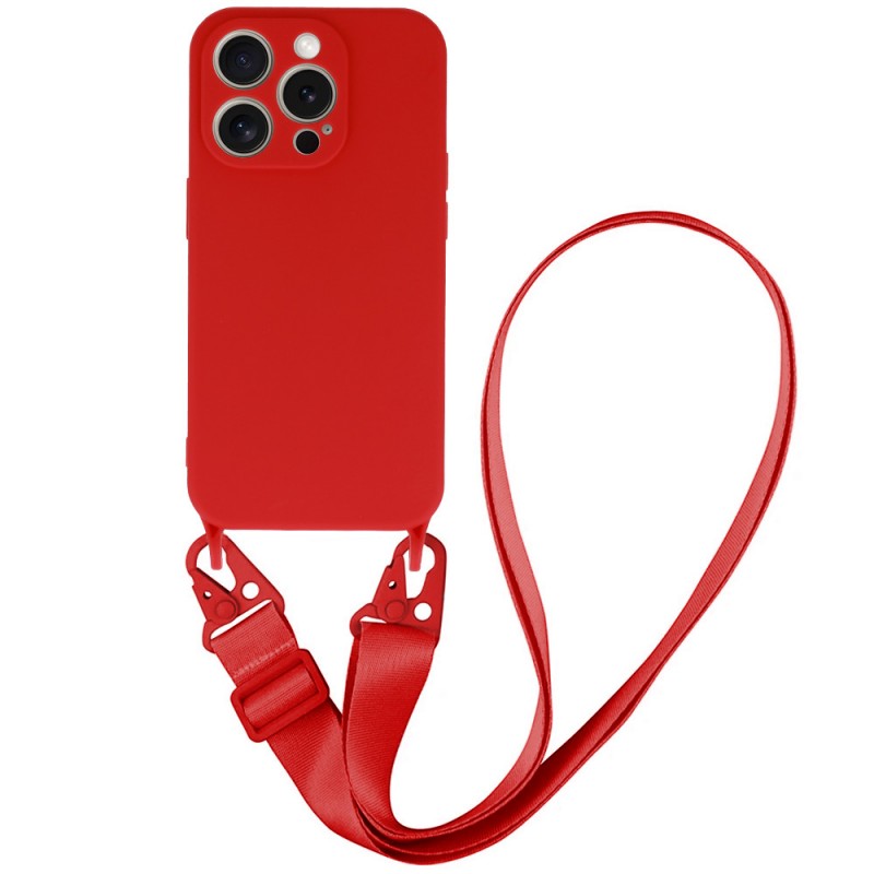 Θήκη Strap Silicone Apple iPhone 14 Pro Max (6.7") Red