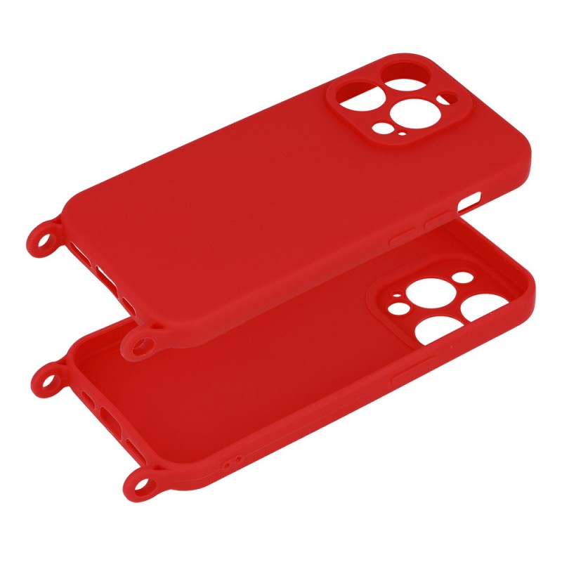 Θήκη Strap Silicone Apple iPhone 14 Pro Max (6.7") Red