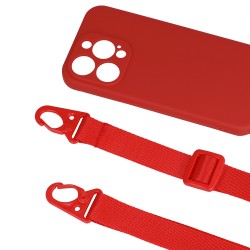 Θήκη Strap Silicone Apple iPhone 14 Pro Max (6.7") Red