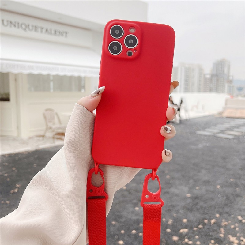 Θήκη Strap Silicone Apple iPhone 14 Pro Max (6.7") Red