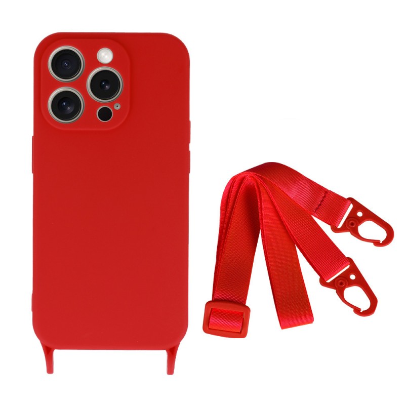 Θήκη Strap Silicone Apple iPhone 14 Pro Max (6.7") Red
