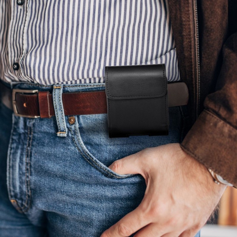 Θήκη ROYAL - Leather Universal Belt Holster- Size V - for SAMSUNG FLIP 1 / 2 / 3 / 4 / HUAWEI P50 Pocket / MOTOROLA RAZR 5G Black