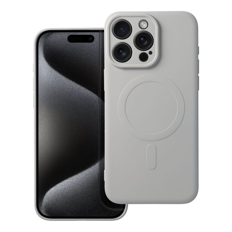 Θήκη Silicone Mag Cover Apple iPhone 15 Pro Max (6.7") Titanium
