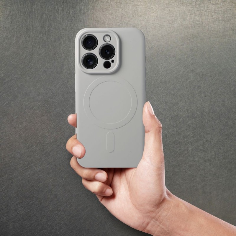 Θήκη Silicone Mag Cover Apple iPhone 15 Pro Max (6.7") Titanium