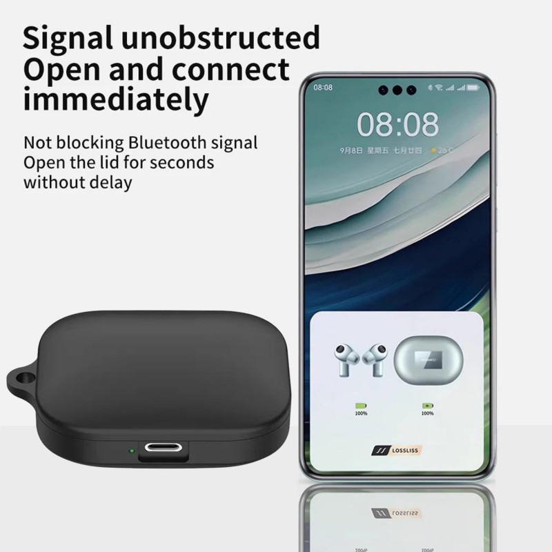 Θήκη Xiaomi Redmi Buds 5 Silicone Skin with Carabiner Matcha Green