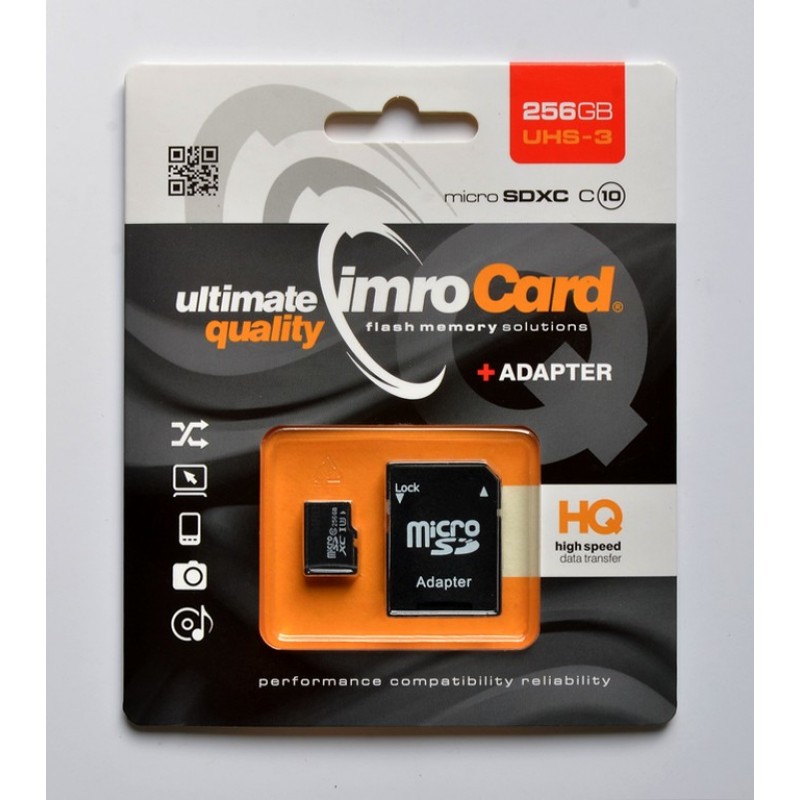 Κάρτα μνήμης Imro MicroSD Card 256GB SDXC U3 Class10 100MB/s 
