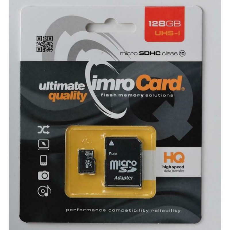 Κάρτα μνήμης Imro microSDHC Card 128GB Class10 & Adapter
