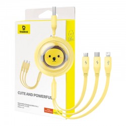 Καλώδιο Baseus Retractable USB to Type-C  / Micro USB / Lightning Cable 3.5A 1.1m Yellow