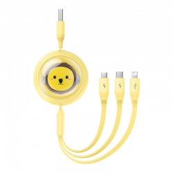 Καλώδιο Baseus Retractable USB to Type-C  / Micro USB / Lightning Cable 3.5A 1.1m Yellow