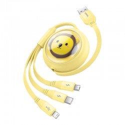 Καλώδιο Baseus Retractable USB to Type-C  / Micro USB / Lightning Cable 3.5A 1.1m Yellow