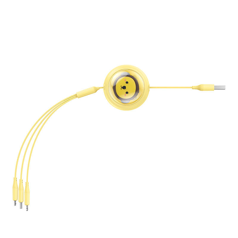 Καλώδιο Baseus Retractable USB to Type-C  / Micro USB / Lightning Cable 3.5A 1.1m Yellow