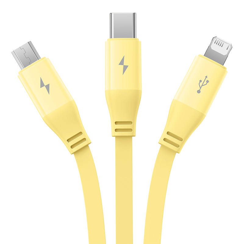 Καλώδιο Baseus Retractable USB to Type-C  / Micro USB / Lightning Cable 3.5A 1.1m Yellow