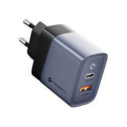 Φορτιστής Ταξιδίου Forcell F-Energy GaN Travel Charger with USB C and USB A 45W Quick Charge Grey Φορτιστής Ταξιδίου Forcell F-Energy GaN Travel Charger with USB C and USB A 45W Quick Charge Grey