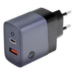 Φορτιστής Ταξιδίου Forcell F-Energy GaN Travel Charger with USB C and USB A 45W Quick Charge Grey Φορτιστής Ταξιδίου Forcell F-Energy GaN Travel Charger with USB C and USB A 45W Quick Charge Grey