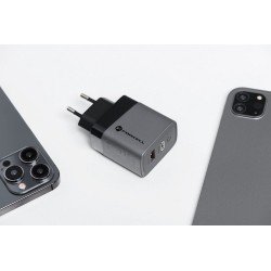 Φορτιστής Ταξιδίου Forcell F-Energy GaN Travel Charger with USB C and USB A 45W Quick Charge Grey Φορτιστής Ταξιδίου Forcell F-Energy GaN Travel Charger with USB C and USB A 45W Quick Charge Grey