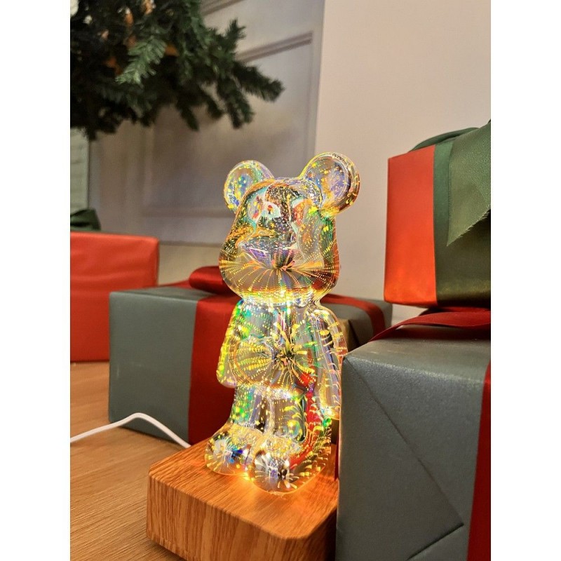 Επιτραπέζιο Φωτιστικό Table Lamp Bedside LED 3D BEAR Art Deco Gold Επιτραπέζιο Φωτιστικό Table Lamp Bedside LED 3D BEAR Art Deco Gold