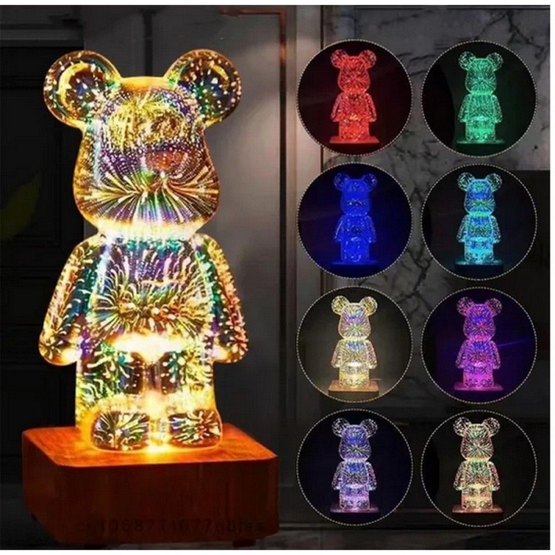 Επιτραπέζιο Φωτιστικό Table Lamp Bedside LED 3D BEAR Art Deco Gold Επιτραπέζιο Φωτιστικό Table Lamp Bedside LED 3D BEAR Art Deco Gold