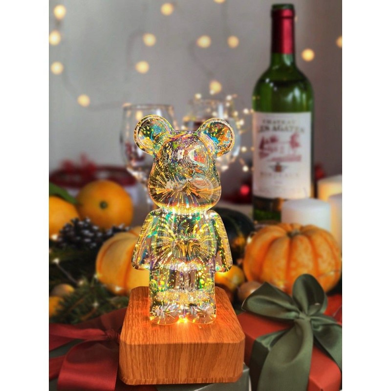 Επιτραπέζιο Φωτιστικό Table Lamp Bedside LED 3D BEAR Art Deco Gold Επιτραπέζιο Φωτιστικό Table Lamp Bedside LED 3D BEAR Art Deco Gold