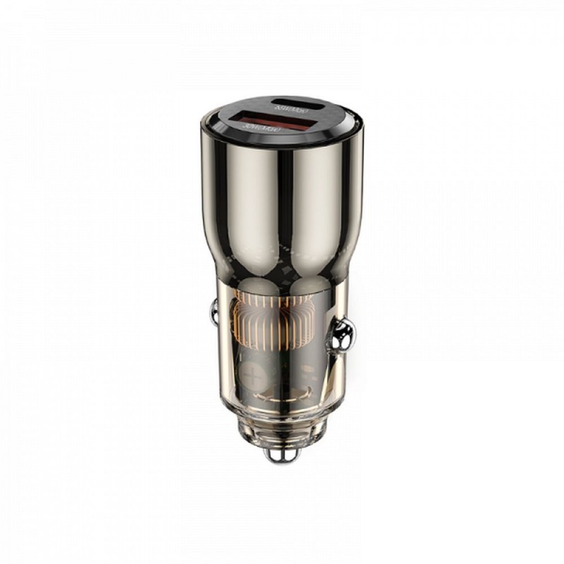 Φορτιστής Αυτοκινήτου WiWU Car Charger Wi-QC012 95W PD+QC USB A+USB C Gold