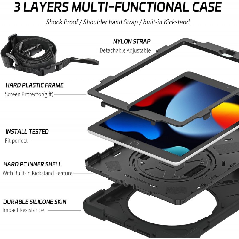 Θήκη Solid 360 with Pen Holder Apple iPad 10.2" (19/20/21) Black