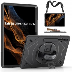 Θήκη Solid360 Samsung Galaxy Tab S8 Ultra / S9 Ultra / S10 Ultra 14.6\'\' with Pen Slot Black
