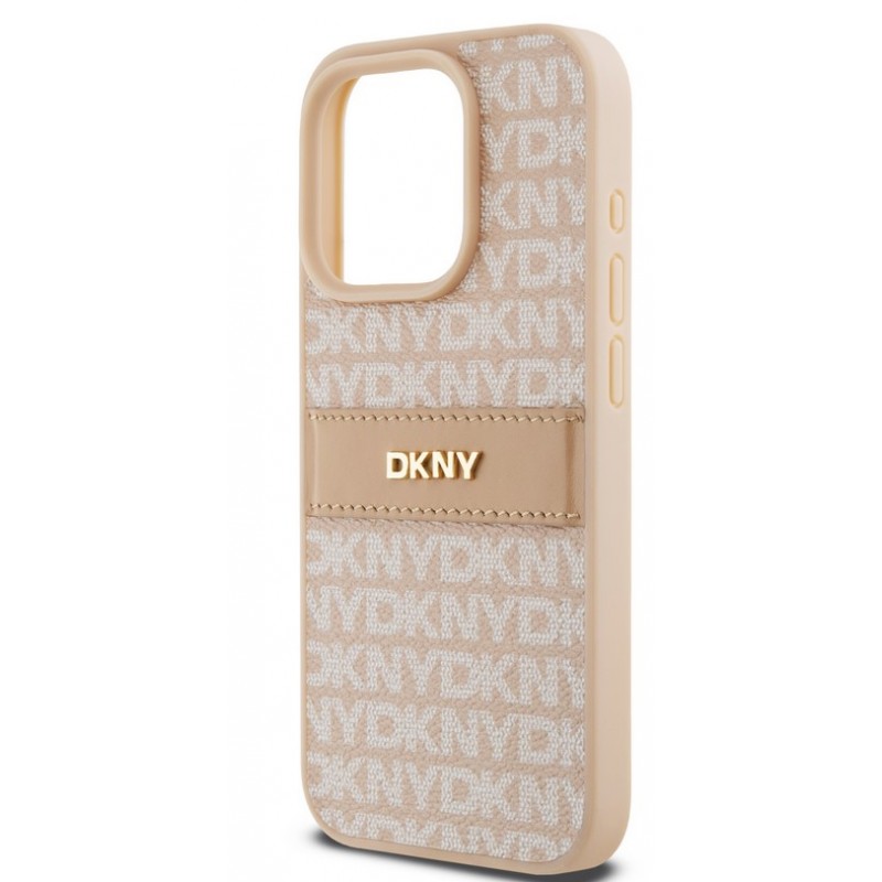 Θήκη DKNY PU Leather Repeat Pattern Tonal Stripe Case Apple iPhone 15 Pro Max (6.7") Pink