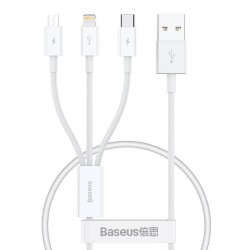 Καλώδιο Baseus Regular USB to Lightning / Type-C / micro USB Cable 3.5A 0.5m White